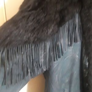Ladies genuine Beaver fur and Leather Paisley coat